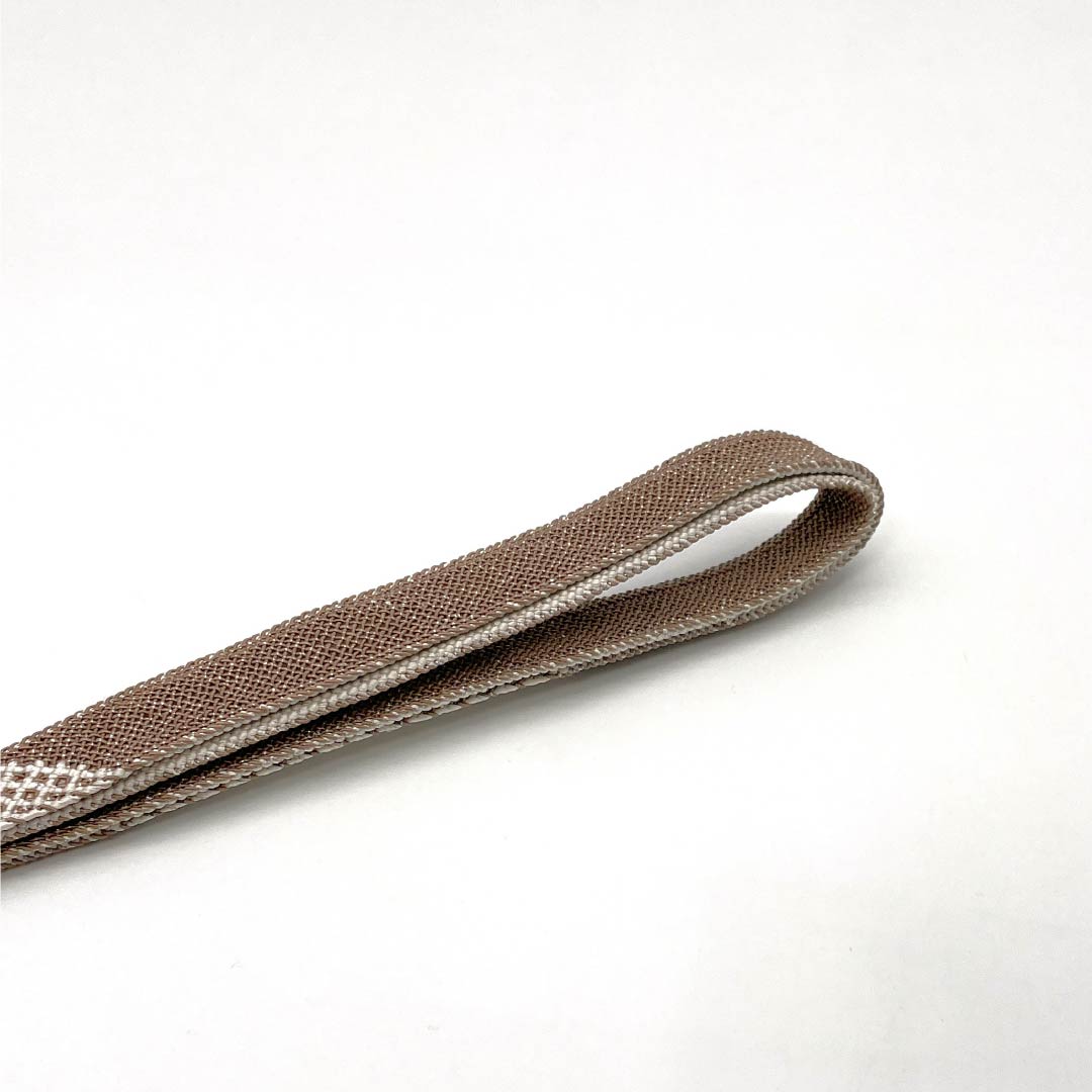 (新品)帯締め 正絹 NEWランク  鼯鼠色（むささびいろ） 単衣用 夏用  長さ約162cm 幅約1.9cm カジュアル 茶系 1135005791314