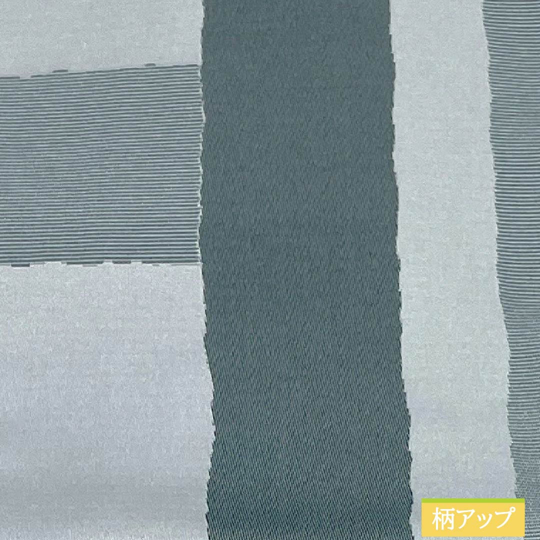 （新品）半幅帯 ポリエステル NEWランク 銀白色（ぎんはくしょく） 紺桔梗色（こんききょういろ） 縞 リバーシブル 広幅 帯丈388cm グレー系 1125006091322