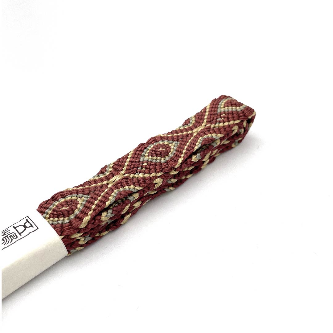 （新古品） 帯締め 正絹 四分紐 牛血紅色（ぎゅうけつこういろ） 五嶋紐 江戸組紐 新古品 長さ約156cm 幅約2cm カジュアル Aランク 朱系 1135002943316