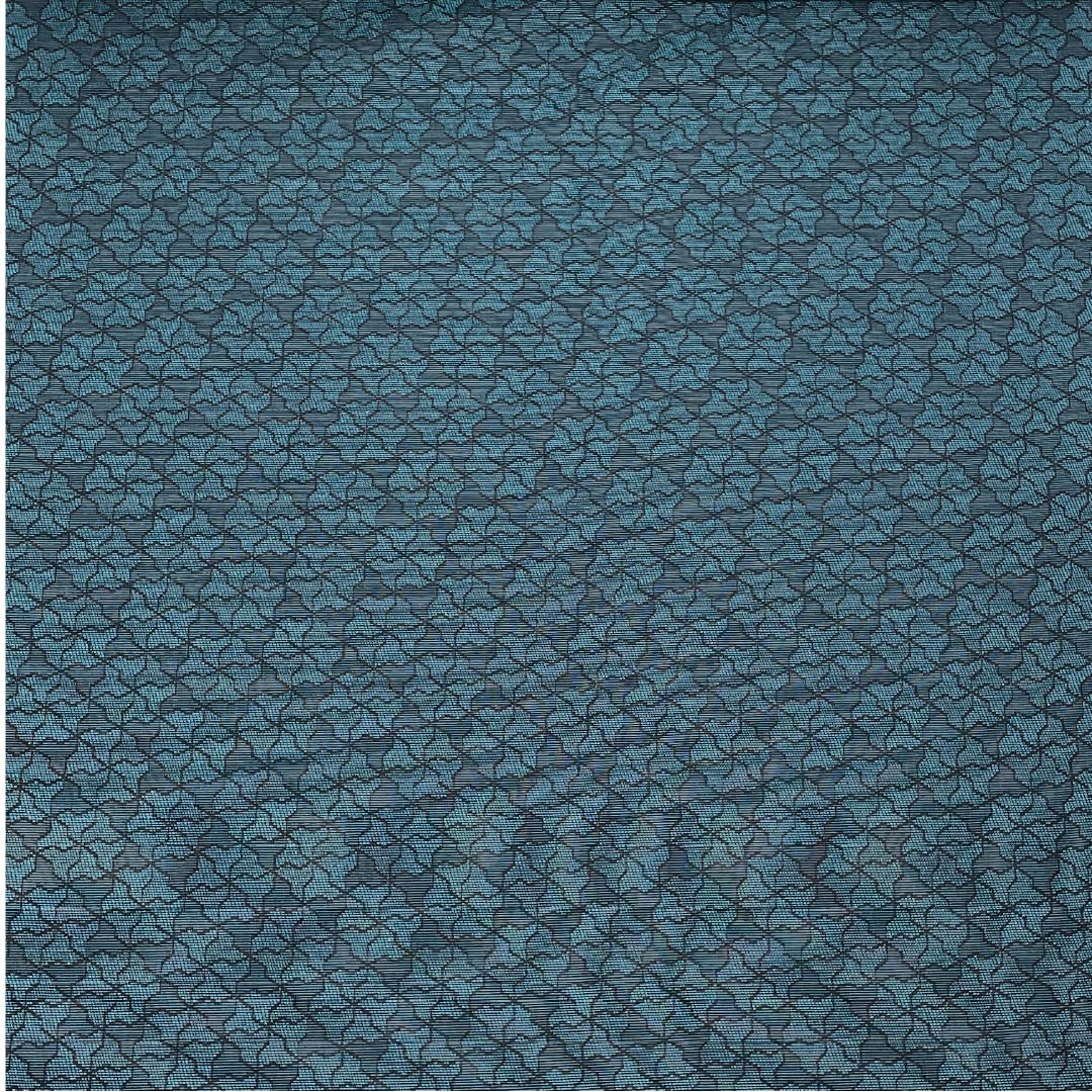 反物 お召し 正絹 両面織 お召し 北斎模様 六ツ手万字 NEWランク 緑系 1130001141919