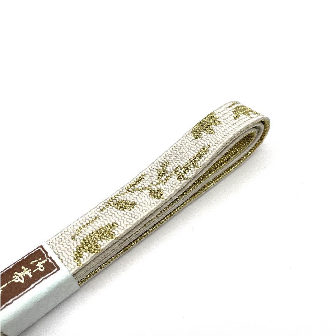 （新古品） 帯締め 正絹 四分紐 胡粉色（ごふんいろ） 金属糸使用 新古品  長さ約156cm 幅約1.5cm フォーマル Sランク 白系 1135001042911