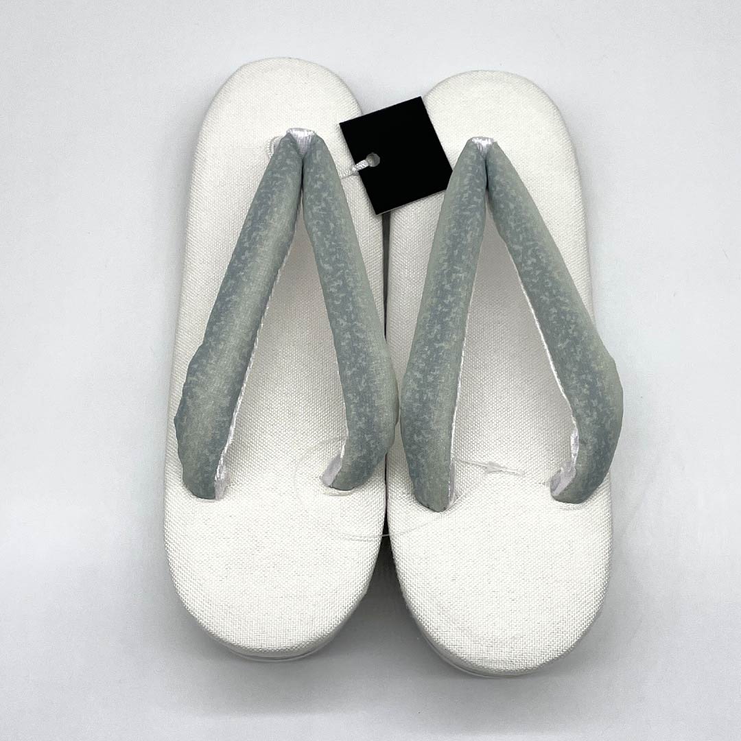 （新品）草履 亜麻 NEWランク 夏草履 亜麻草履 日本製 夏用 長さ24cm Lサイズ 白系 1122001601411