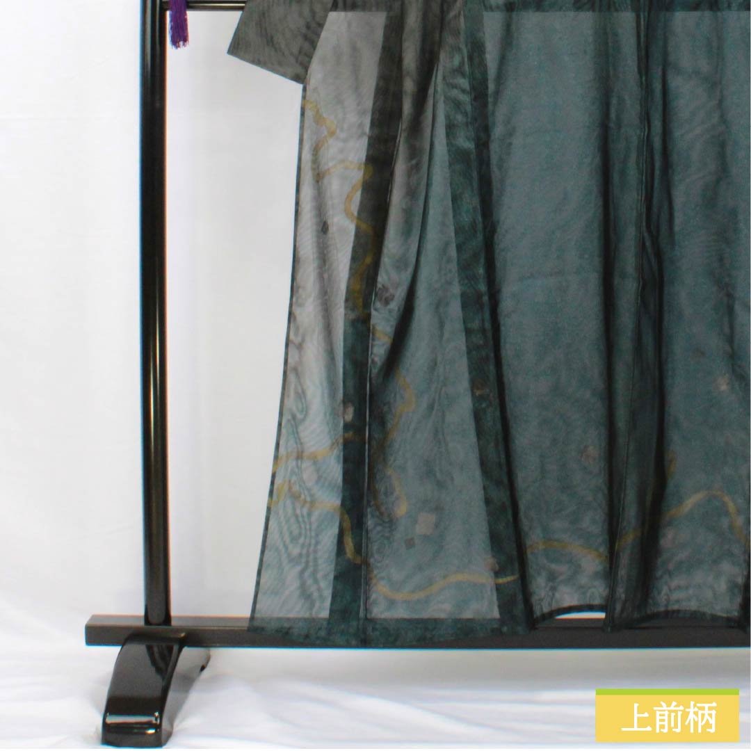 夏物 正絹 訪問着 身丈154.5cm 裄丈65cm 京友禅 抽象柄 紗袷 Sランク グラデーション系 1132001972299