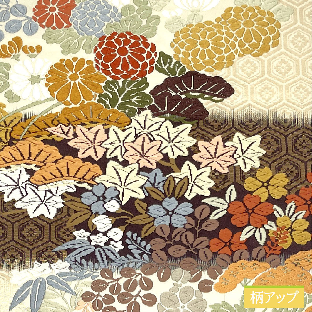 袋帯 正絹 Sランク 唐織 西陣織 四季草花文   帯丈428cm 六通 フォーマル グラデーション系 1123017442399