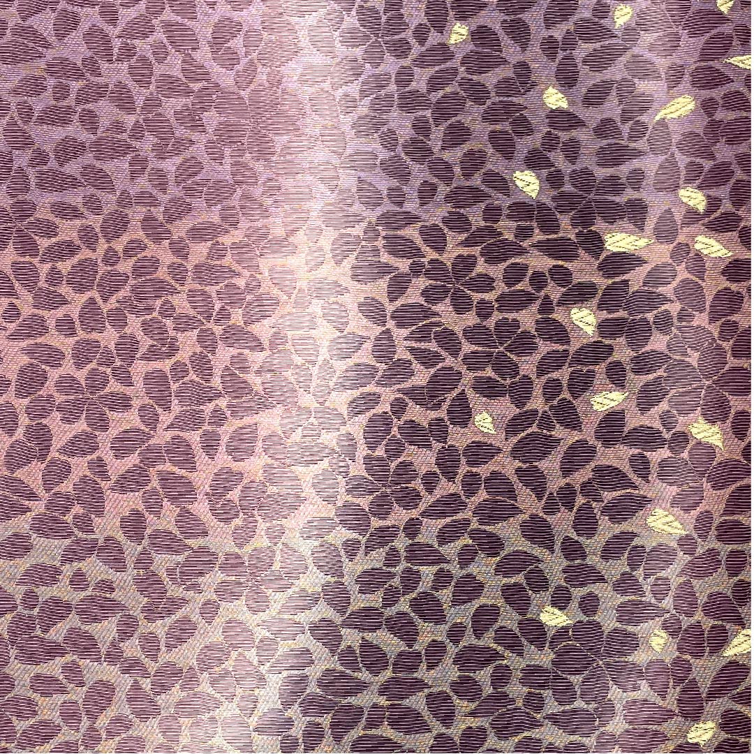 袋帯 半色（はしたいろ） 桜 花びら 金華山織 帯丈440cm 正絹 Sランク 六通 セミフォーマル 紫系 1123007542320