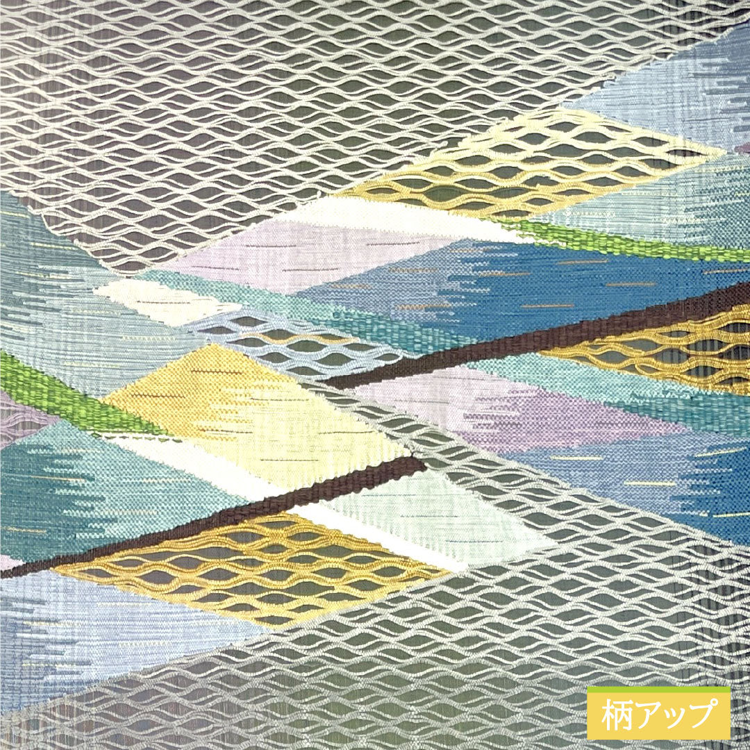 袋帯 正絹 Sランク 櫛織 抽象模様    帯丈472cm ポイント柄 カジュアル グラデーション系 1123016792499