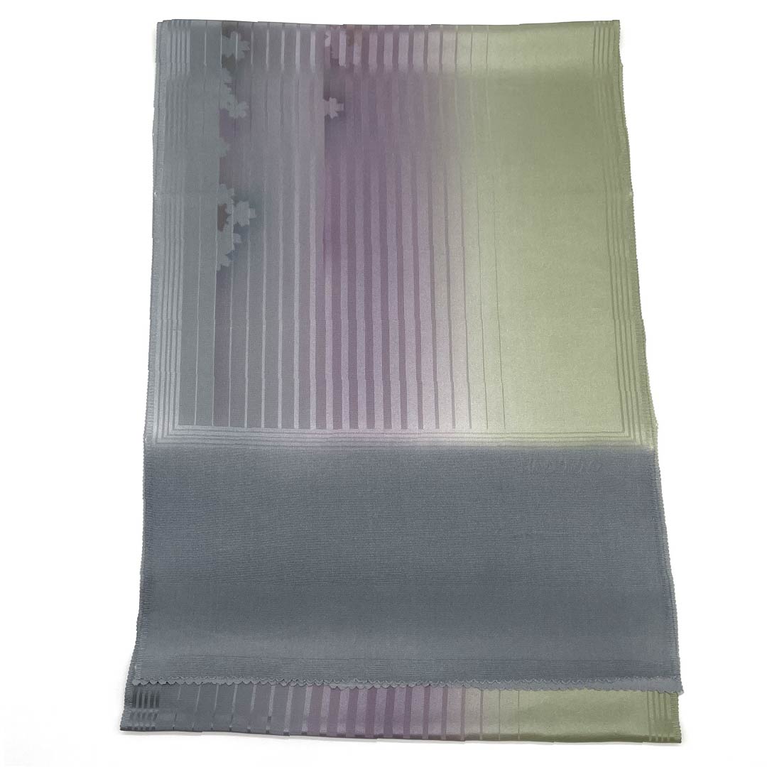 帯揚げ 正絹 セミフォーマル 山鳩色（やまばといろ） 丹後ちりめん 3色 ぼかし 長さ約180cm 幅約31cm Sランク 緑系 1136000282919