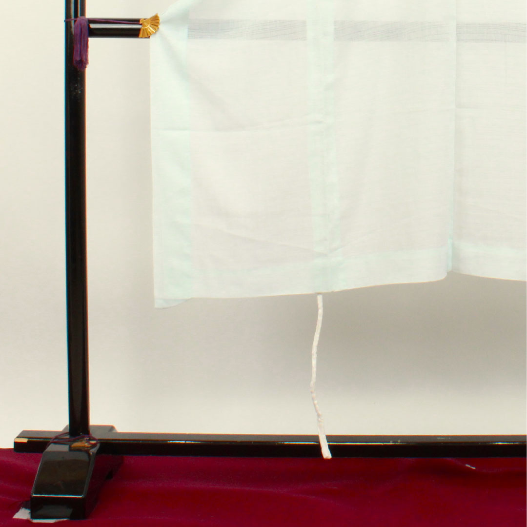 夏物 ポリエステル 長襦袢 身丈131.5cm 裄丈65.5cm 藍白色（あいじろいろ） 洗える着物 絽 Aランク 水色系 1132001803124