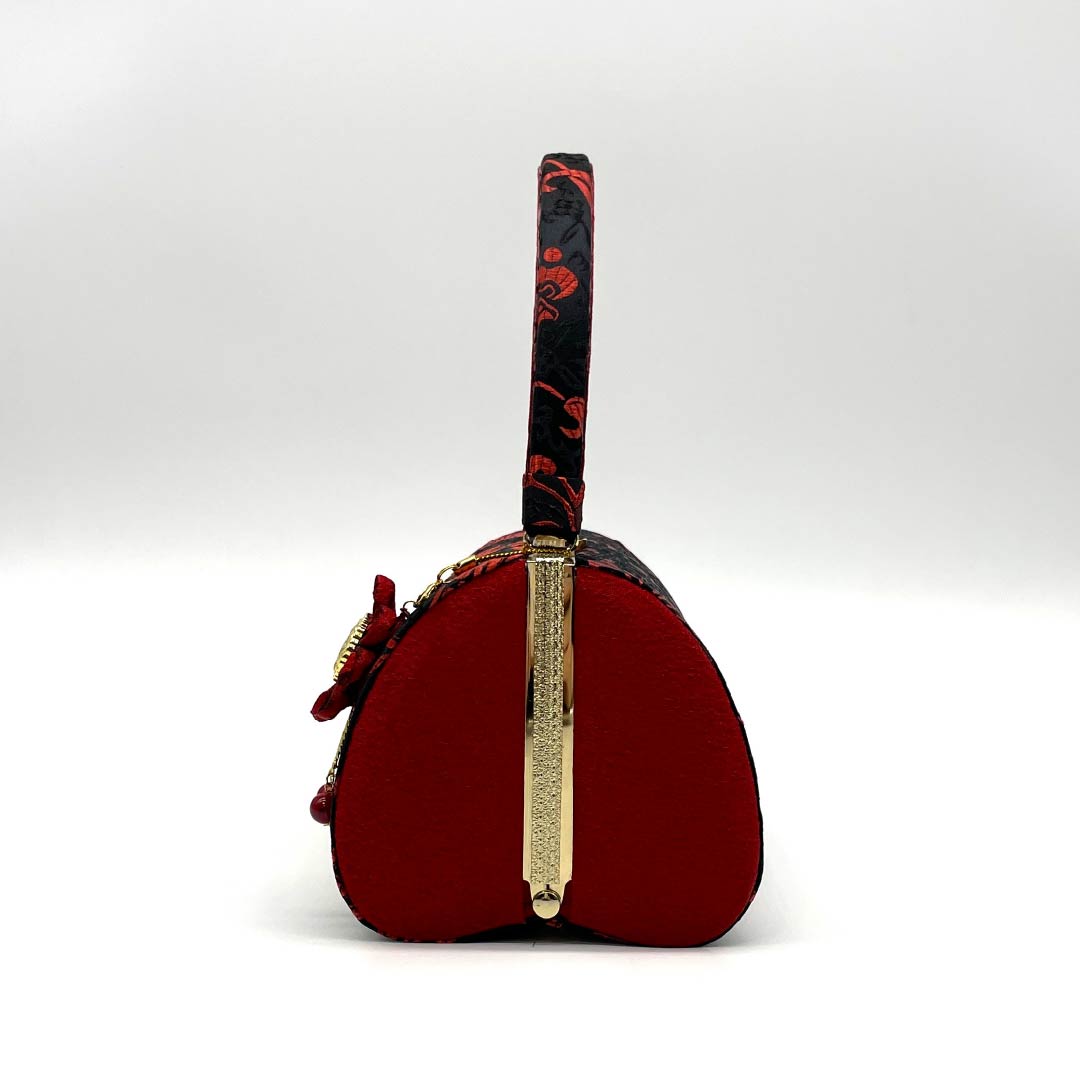 Japanese style bag, casual, black, floral pattern, classic pattern, handmade by artist, black, new rank, 113900064110