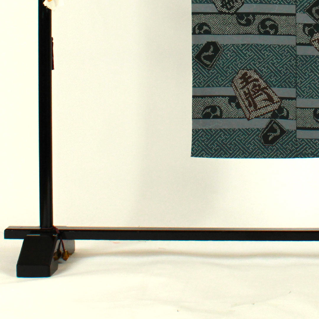 長襦袢 ポリエステル 身丈134cm 裄丈66cm 単衣 男物 将棋の駒 Sランク 青系 1129000062417