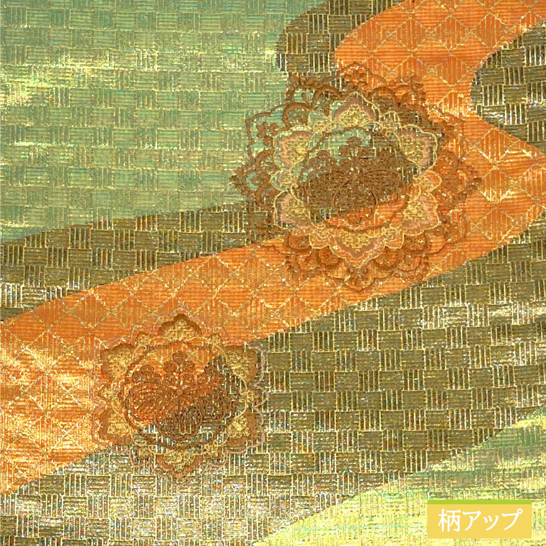 袋帯 正絹 Sランク 刺繍 西陣織 五三桐 流水 玉虫 帯丈440cm ポイント柄 セミフォーマル グラデーション系 1123016692399