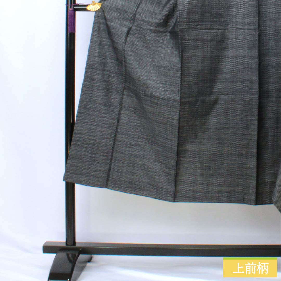 男物 正絹 Bランク 身丈140cm 裄丈65cm 青褐色（あおかちいろ） 横双絣 大島紬 アンサンブル 袷 紺系 1119001364418