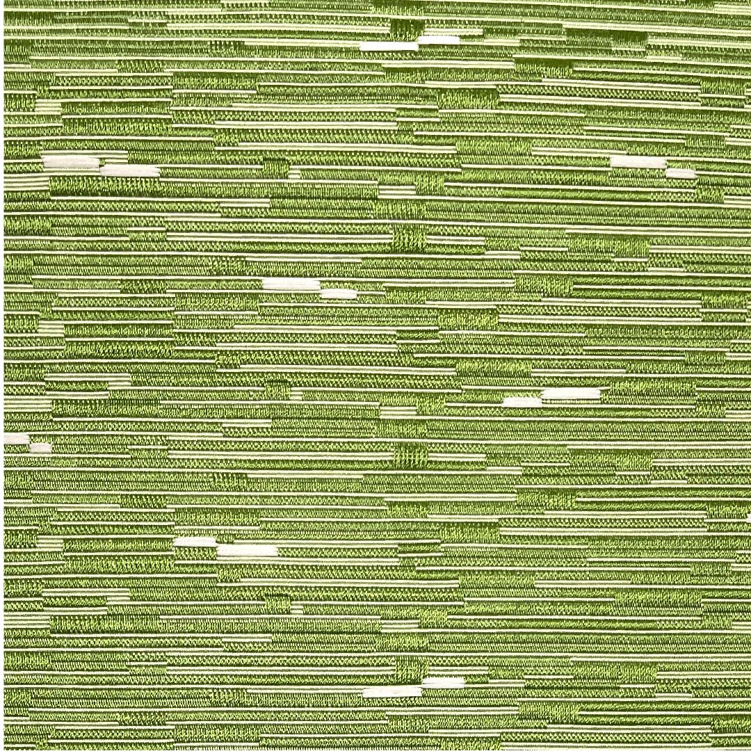 半幅帯 ポリエステル 帯丈350cm 仏手柑色（ぶしゅかんいろ） 縞 幾何学模様 緑系 Sランク 1125001322319