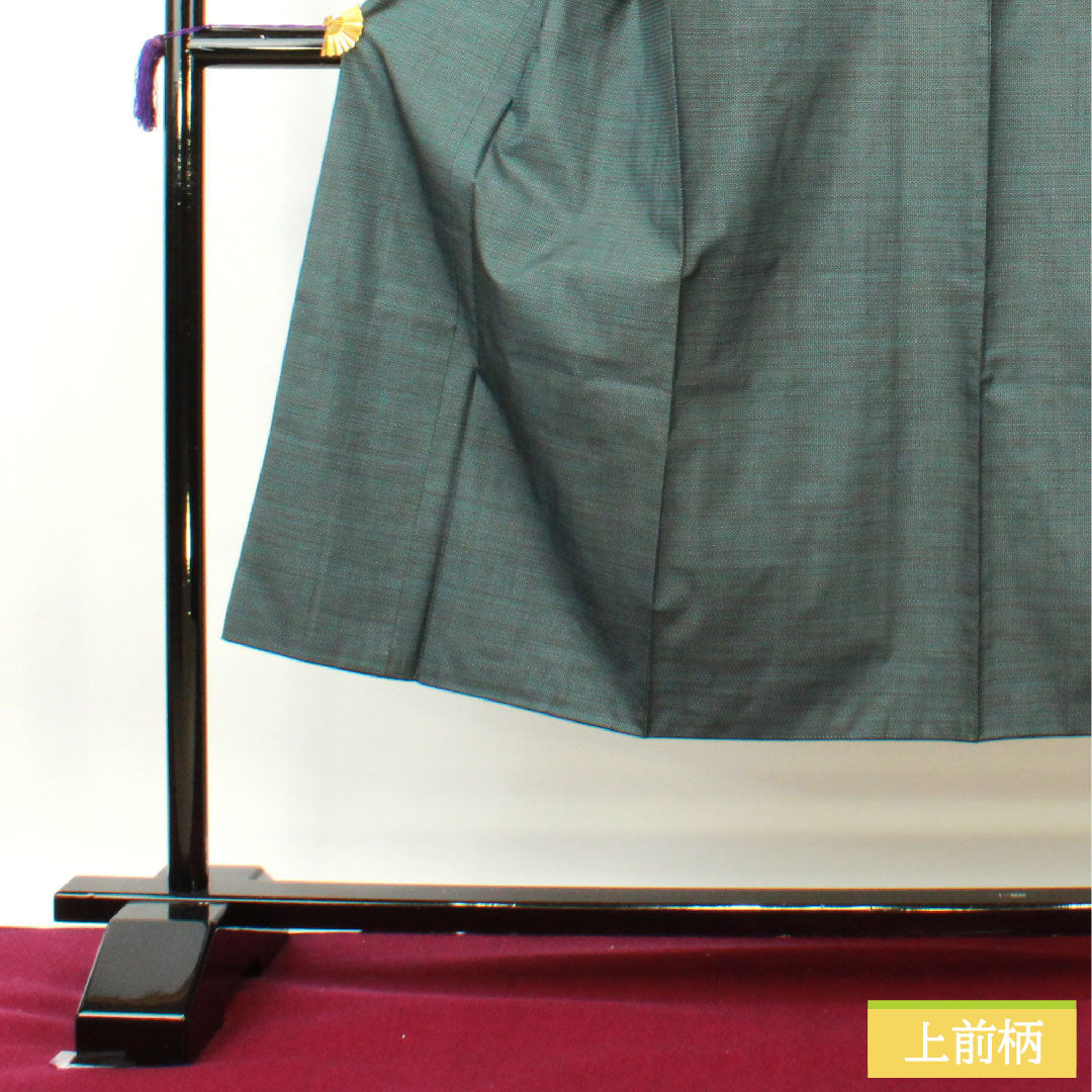 男物 正絹 身丈142.5cm 裄丈70cm 大島紬 100亀甲 亀甲模様 Sランク 袷 緑系 1119000862419
