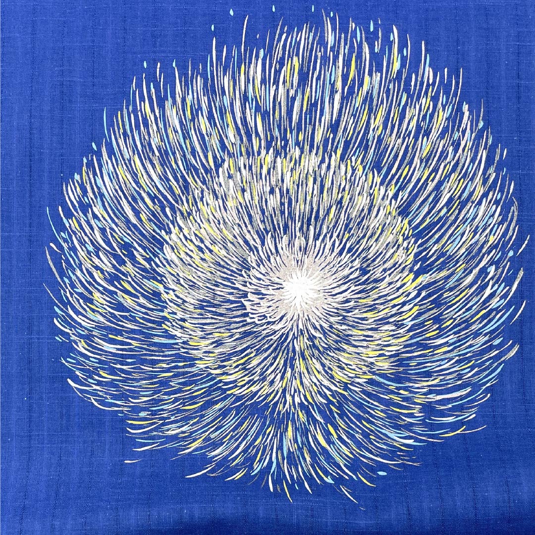 反物 浴衣 木綿 Sランク 碧瑠璃色（へきるりいろ） コシノジュンコ 菊 青系 1130001322917