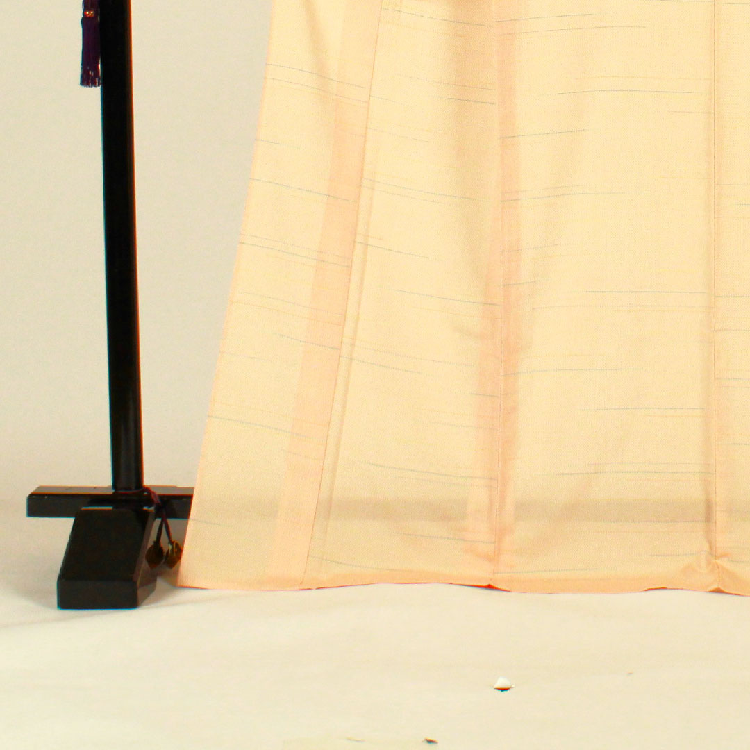 紬 身丈173cm 裄丈63cm 幾何学模様 正絹 Sランク 単衣 朱系 1116001062516