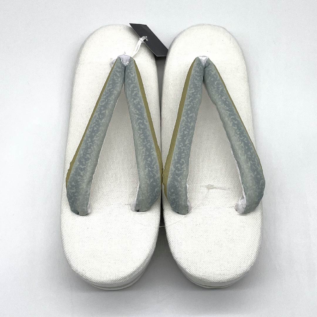 （新品）草履 亜麻 NEWランク 夏草履 亜麻草履 日本製 夏用 長さ24cm Lサイズ 白系 1122001721411