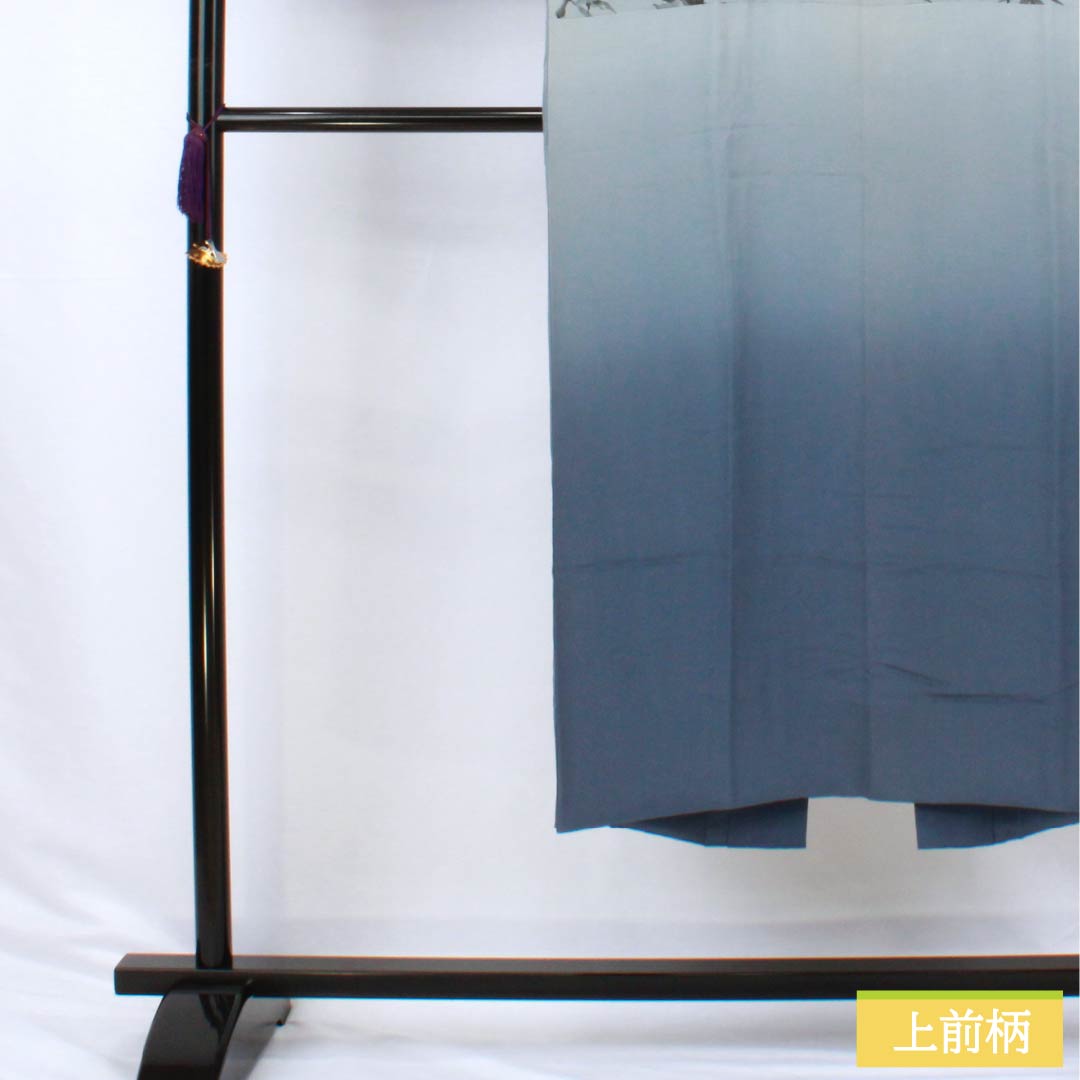 Men's Nagajuban (long under-kimono), pure silk, S-rank, length 147cm, sleeve length 65.5cm, blue-gray with tiger print, lined, blue-based, 1140000692417