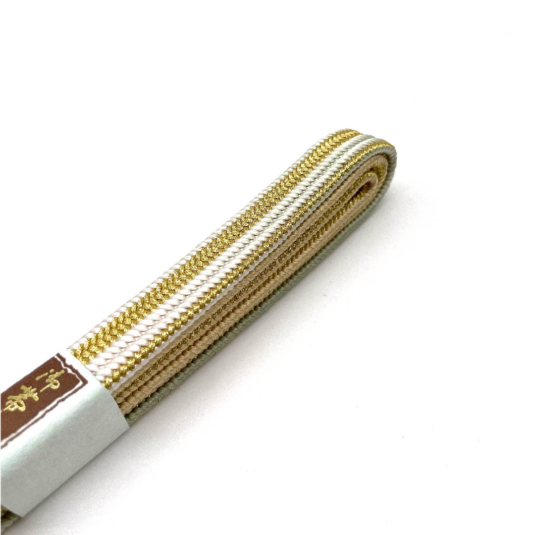 （新古品） 帯締め 正絹 四分紐 グラデーション 翠嵐工房 金属糸使用 新古品 長さ約162cm 幅約1.2cm フォーマル Sランク グラデーション系 1135001802999