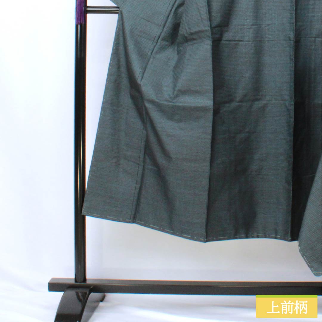 男物 正絹 Sランク 身丈141cm 裄丈67.5cm 裏色（うらいろ） 大島紬 100亀甲 アンサンブル 袷 青系 1119001392417
