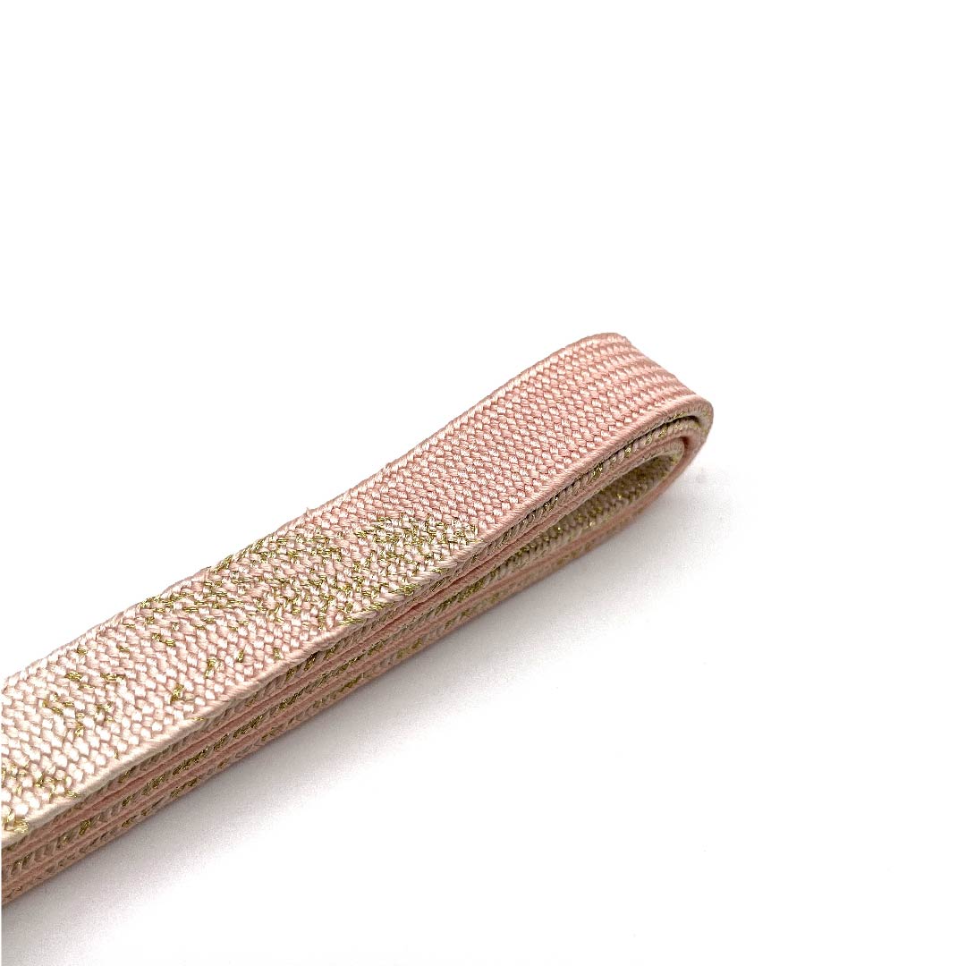 (New old stock) Obijime (silk obi) - 4-part string - Shinonome color - Specially selected gold and silver thread - New old stock - Length approx. 156cm - Width approx. 1.5cm - Semi-formal - S rank - Pink 1135001112913