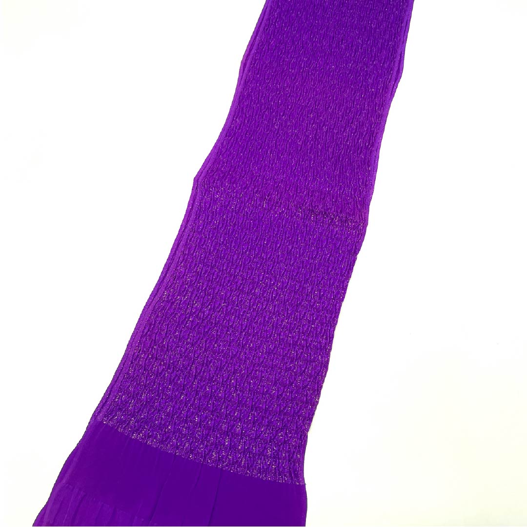 （新古品） 帯揚げ 正絹 フォーマル 赤紫色（あかむらさきいろ） 金糸使用 ふくれ織 振袖用 長さ約168cm 幅約21.5cm Sランク 紫系 1136000022920