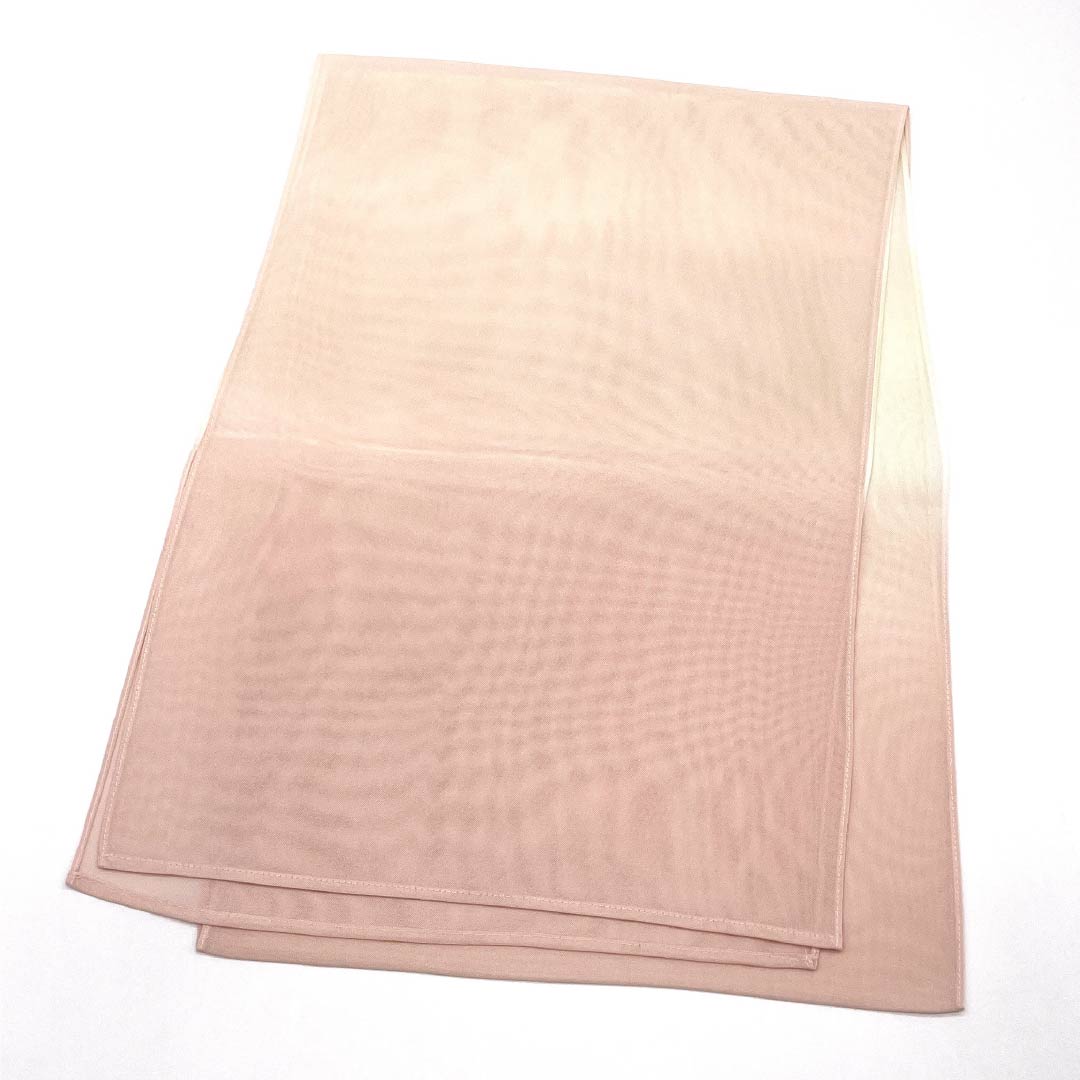 （新古品）帯揚げ 正絹 NEWランク セミフォーマル 乙女色（おとめいろ） 硫黄色（いおういろ） グラデーション 夏物 長さ約180cm 幅約29.5cm ピンク系 1136002191913