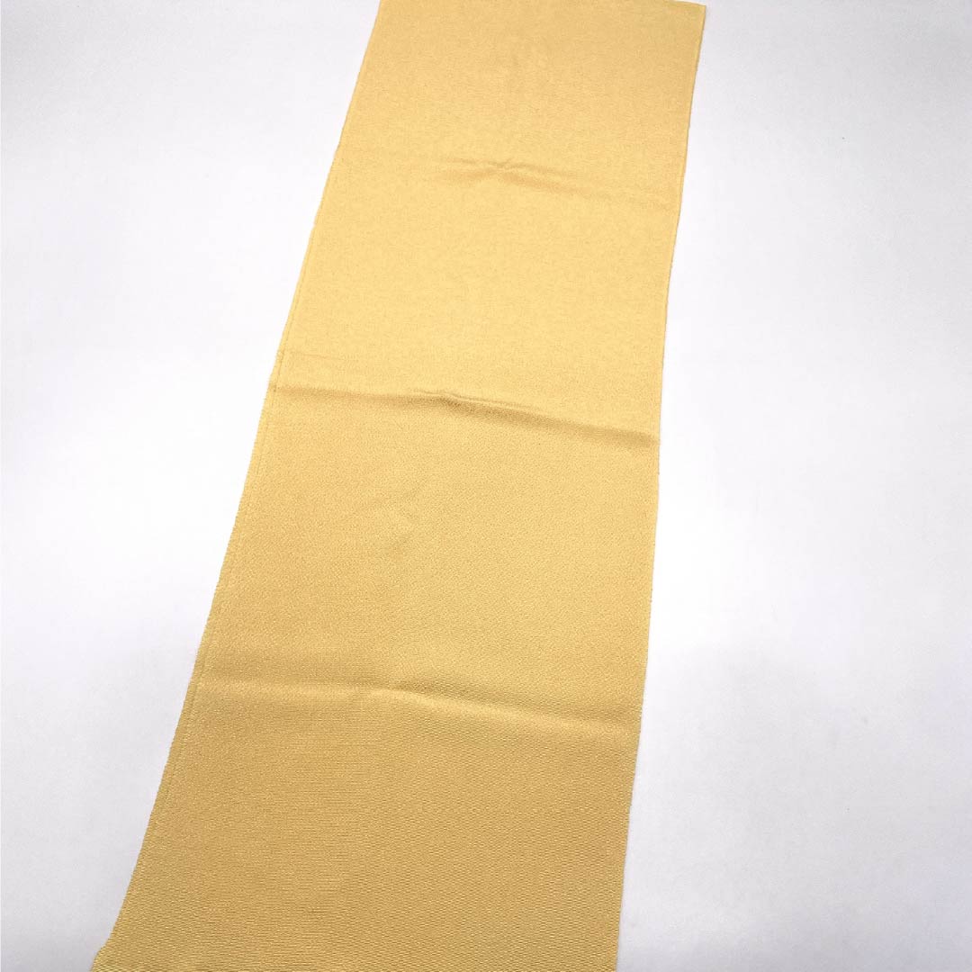 帯揚げ 正絹 Sランク カジュアル 薄柑子色（うすこうじいろ） ちりめん 無地 長さ約174cm 幅約28cm 黄系 1136004532923