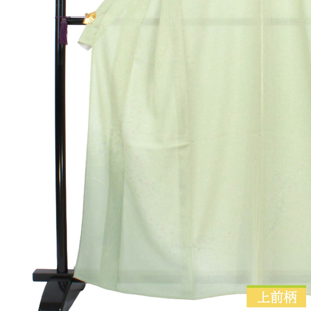 夏物 正絹 付下げ Aランク 身丈163.5cm 裄丈65.5cm 龍泉青瓷釉色（ロンチュエンチンツーユースーいろ） 京友禅 タタキ染 草花 絽 緑系 1132005073419