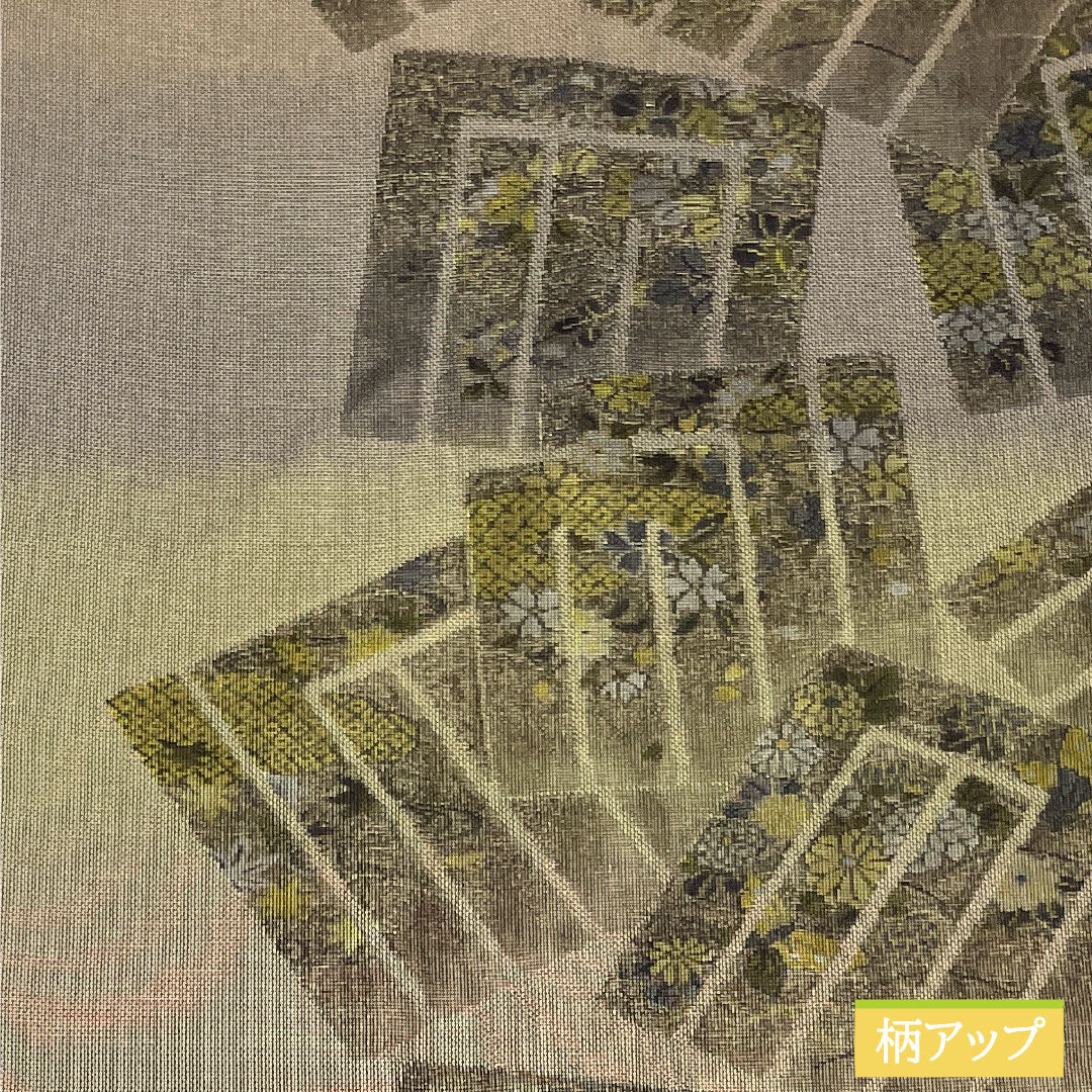 袋帯 正絹 Sランク 菱屋六右衛門 西陣織 幻の織 両面全通 リバーシブル 帯丈452cm 全通 セミフォーマル グラデーション系 1123016922499