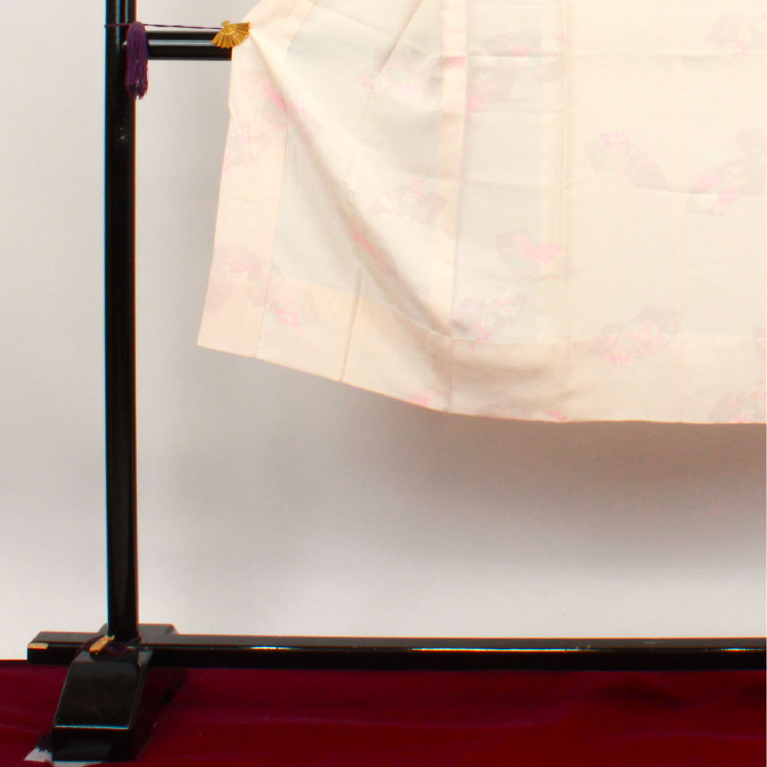 Nagajuban (long undergarment) made of pure silk, length 127cm, sleeve length 64.5cm, unlined, formal, fan-shaped, floral pattern, S rank, pink, 1129000562213