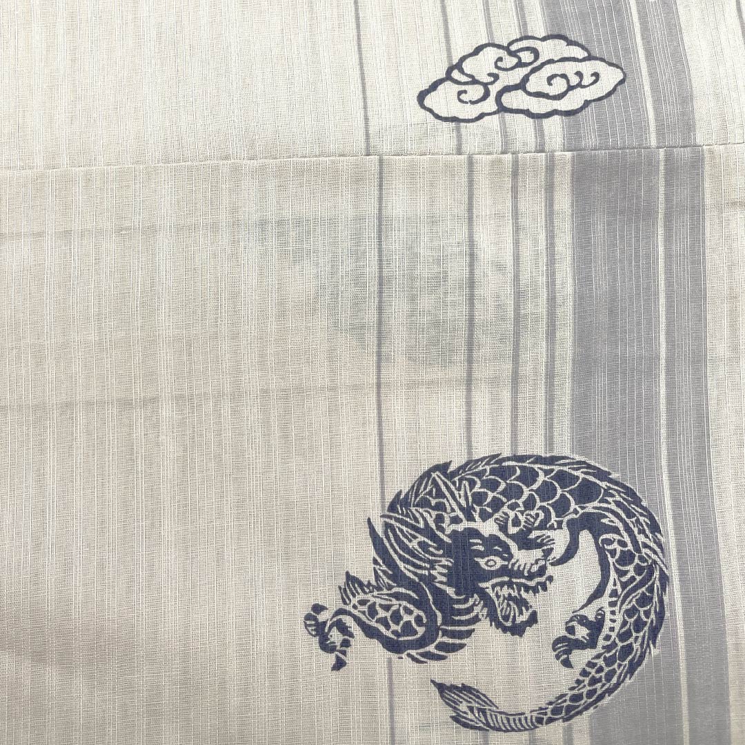 （新品）メンズ浴衣 木綿 NEWランク 身丈149cm 裄丈71cm 白茶色（しらちゃいろ） XYLICOOL 涼感加工 龍 単衣 ベージュ系 1138000141425