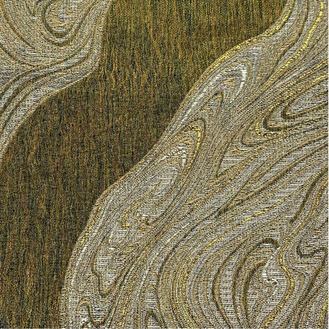 袋帯 グラデーション 流水 帯丈426cm 正絹 Aランク 六通 セミフォーマル 緑系 1123004983319