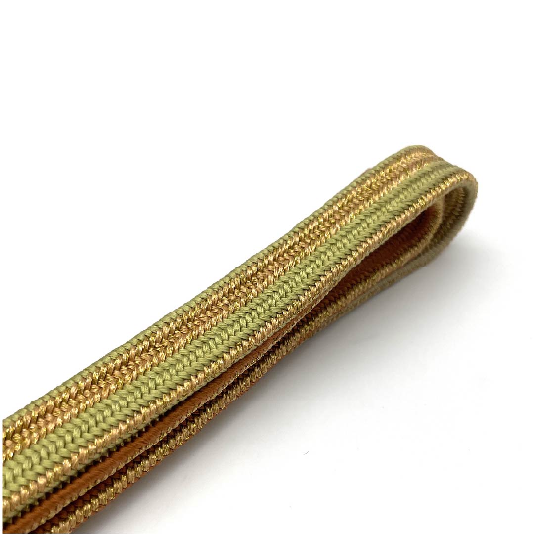 （新古品） 帯締め 正絹 四分紐 肉桂色（にっけいいろ） 平田組紐 貝ノ口縞遊玄染 長さ約150cm 幅約1.5cm フォーマル NEWランク 茶系 1135003331314