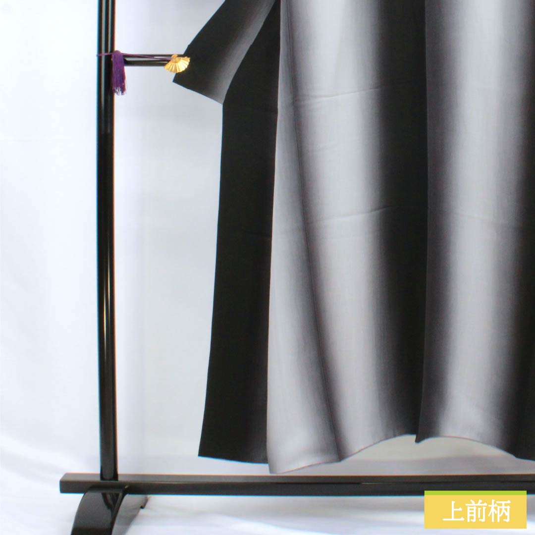 小紋 正絹 Aランク 身丈149cm 裄丈64cm 袷 縦ぼかし シルクガード モノトーン 1115007233127