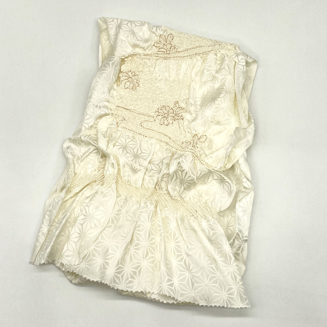 （新古品） 帯締め・帯揚げセット 正絹 NEWランク 白色（しろいろ） 古典柄 流水 花 長さ約156cm 幅約1.4cm フォーマル 白系 1141000481311