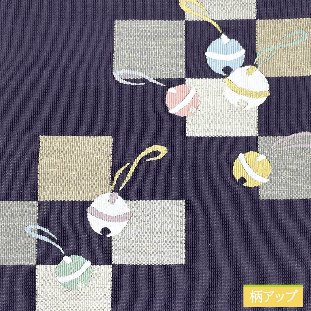 名古屋帯 深滅紫色（ふかきけしむらさきいろ） 綴れ織 井筒屋瀬平 爪搔き綴れ 帯丈377cm 正絹 Sランク ポイント柄 カジュアル 紫系 1124007022320 松葉仕立て