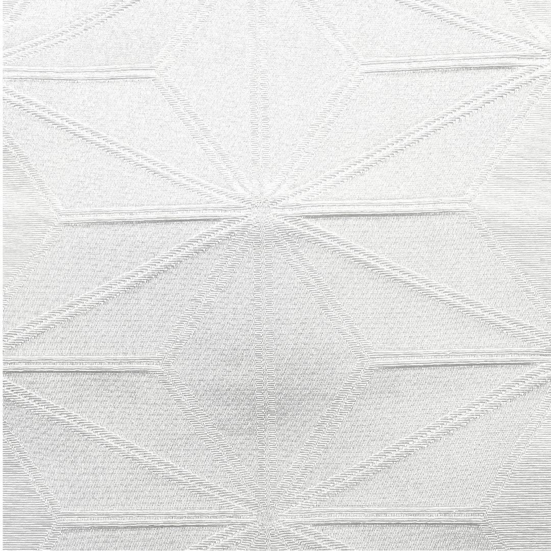 半幅帯 ポリエステル 鉛白色（えんぱくいろ） 青袋鼠色（せいたいねずいろ） 麻の葉 古典柄 リバーシブル 帯丈388cm 白系 Aランク 1125001203311