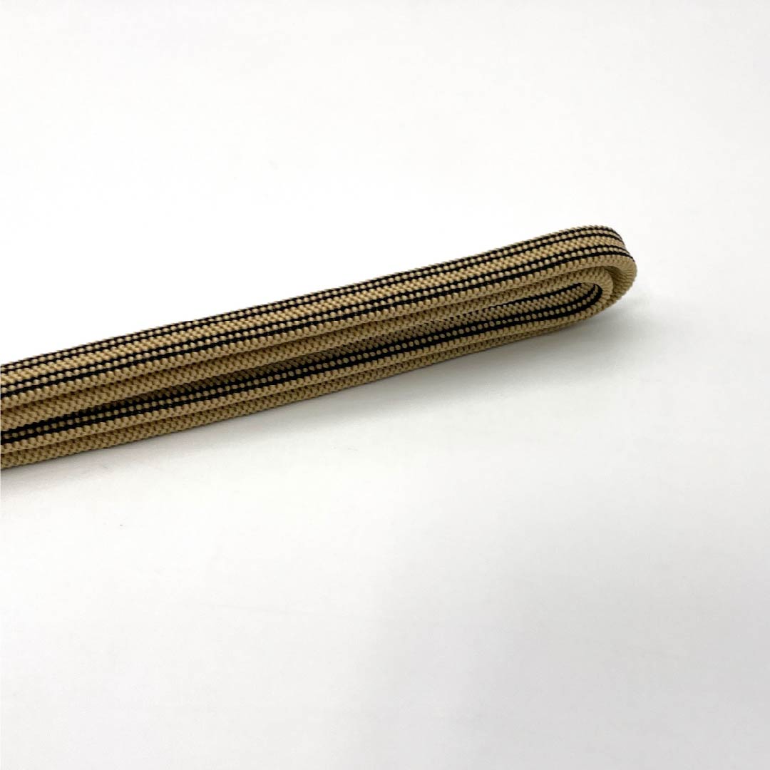 (新品)帯締め 正絹 NEWランク 三分紐 麦藁色（むぎわらいろ） 帯留め用 縞  長さ約128cm 幅約0.9cm カジュアル ベージュ系 1135005841325