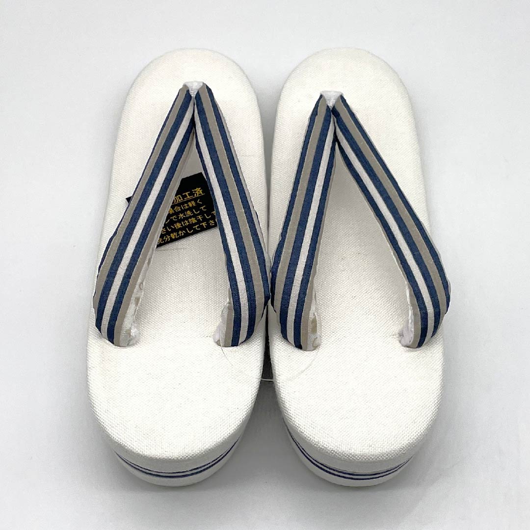 （新品）草履 亜麻 NEWランク 夏草履 亜麻草履 日本製 夏用 長さ24cm Lサイズ 白系 1122001651411