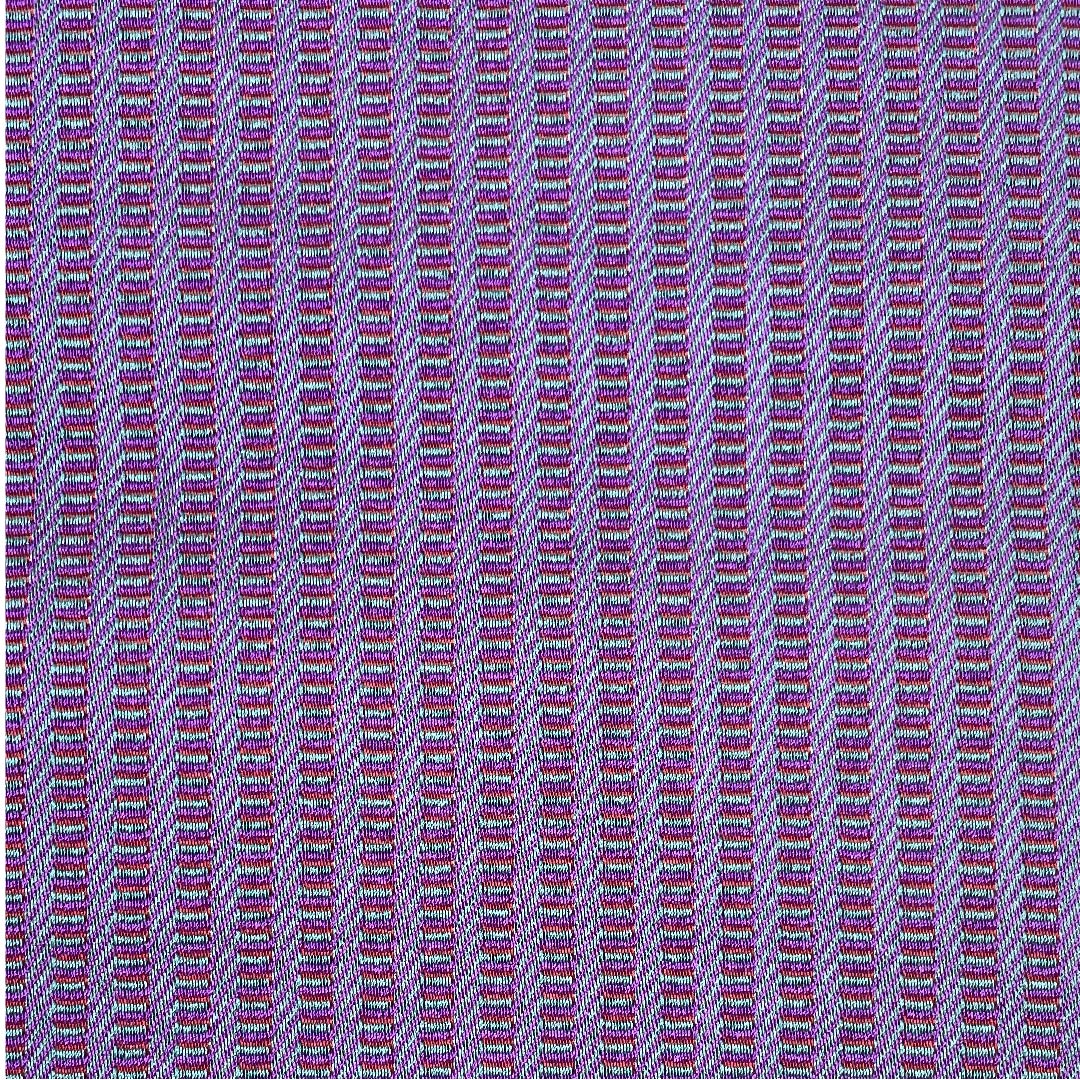 半幅帯 ポリエステル 桔梗色（ききょういろ） ストライプ 幾何学模様 縞 リバーシブル 帯丈354cm 紫系 Sランク 1125001192320