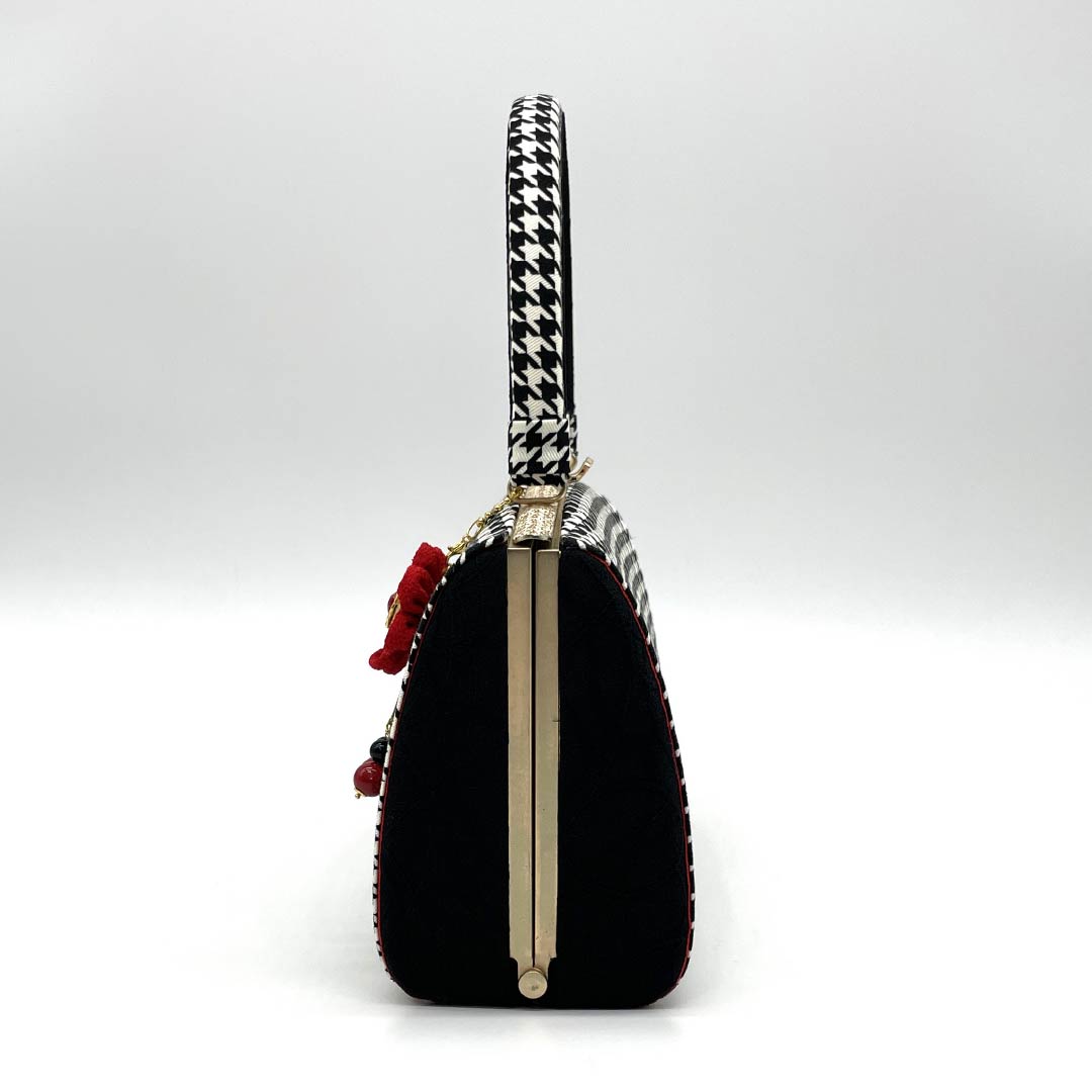 和装バッグ カジュアル 黒色（くろいろ） 千鳥格子 不思議の国のアリス トランプ 黒系 NEWランク 113900060110