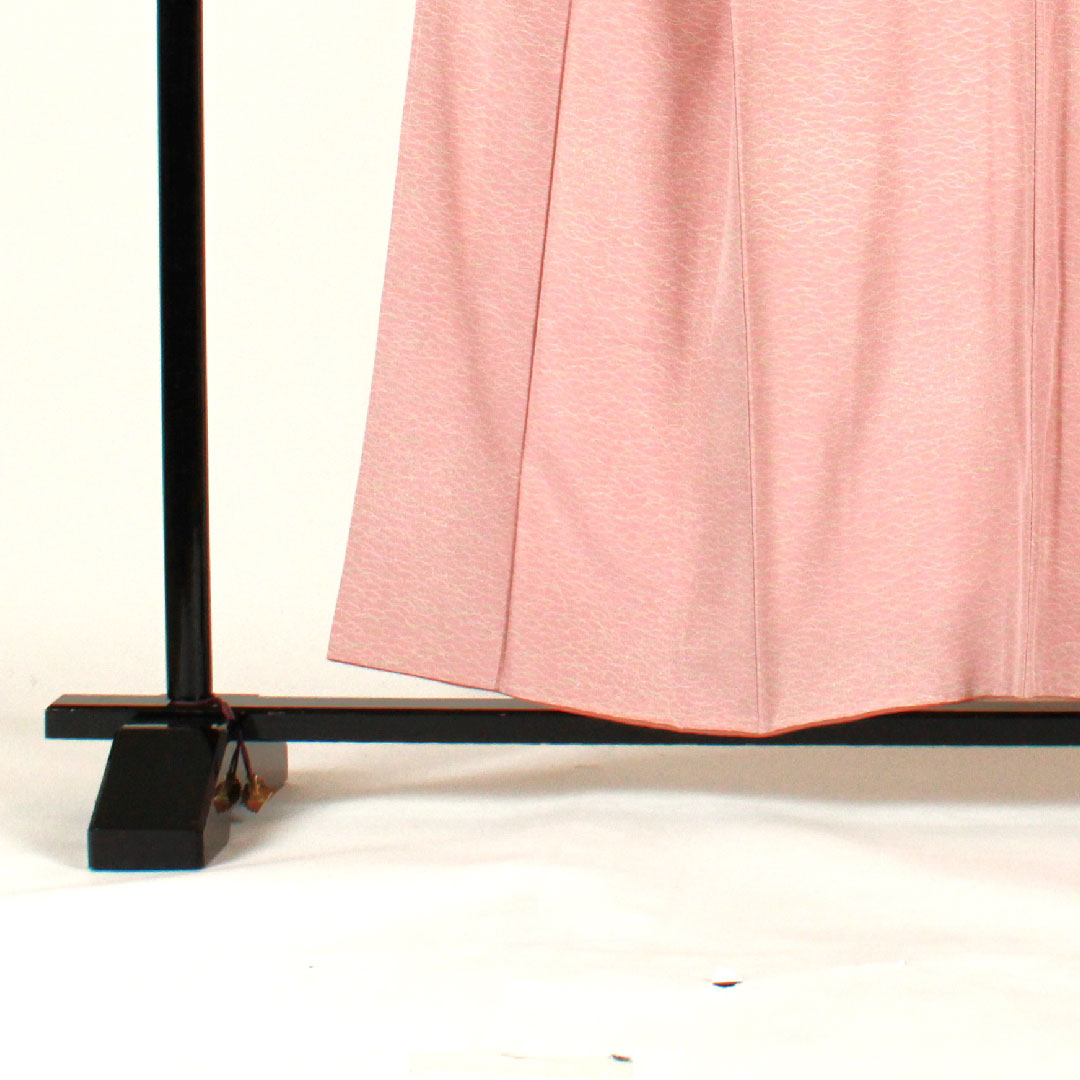 小紋 身丈157cm 裄丈62cm 袷  露芝模様  正絹 Sランク ピンク系 1115001052313