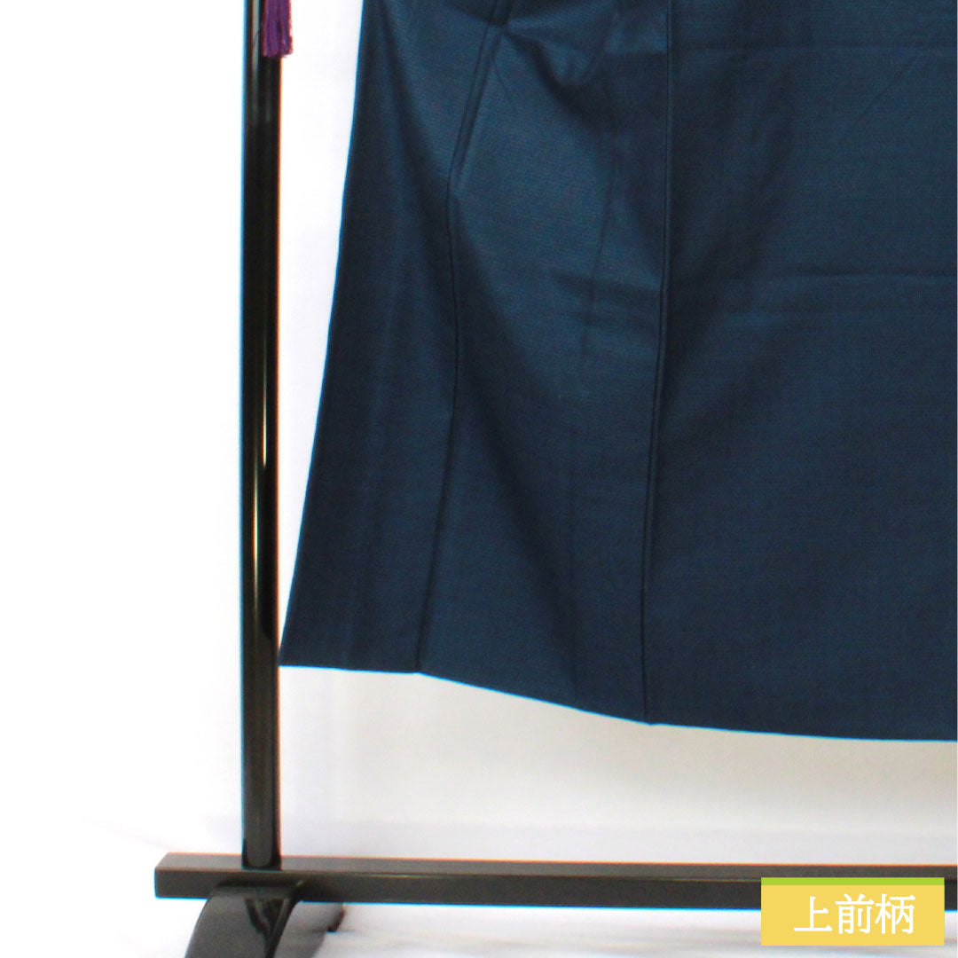 男物 ウール Sランク 身丈144cm 裄丈69cm 亀甲模様 単衣 紺系 1119001742418