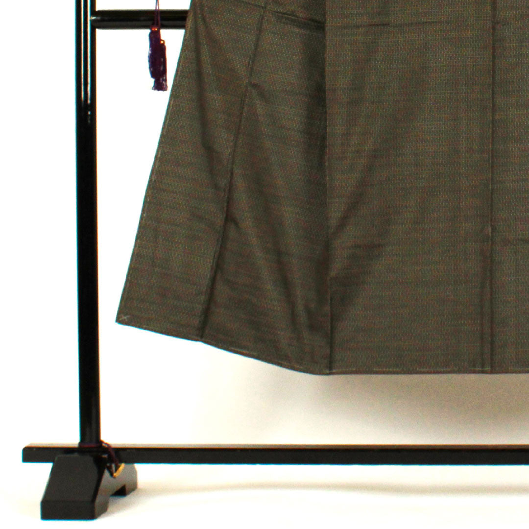 Men's Length 144cm Sleeve length 67cm Oshima Tsumugi ensemble Pure silk S rank Awase Black 1119000202410