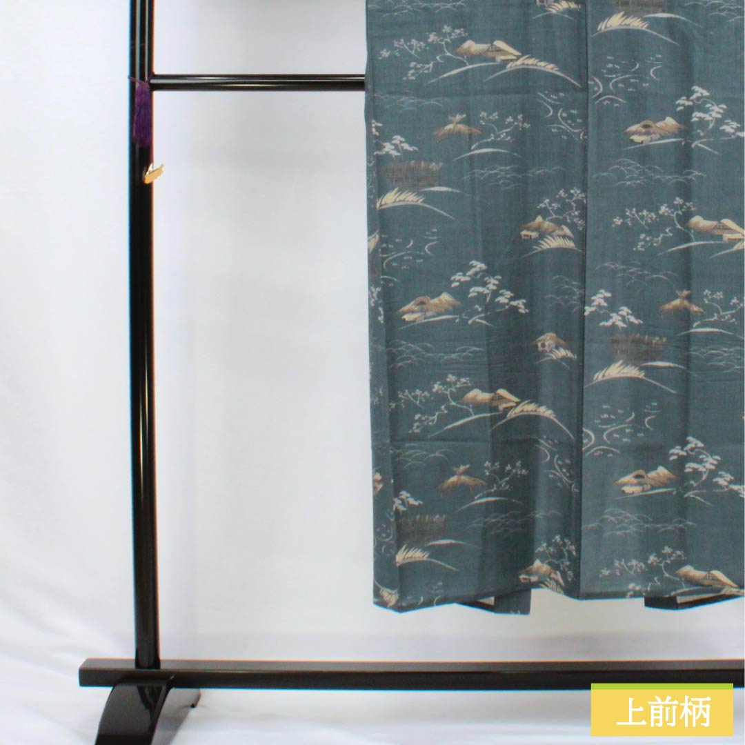 Men's wool nagajuban (long under-kimono), A-rank, length 142cm, sleeve length 66cm, nandonegumi (gray), Chayatsuji, single layer, gray, 1140000683422
