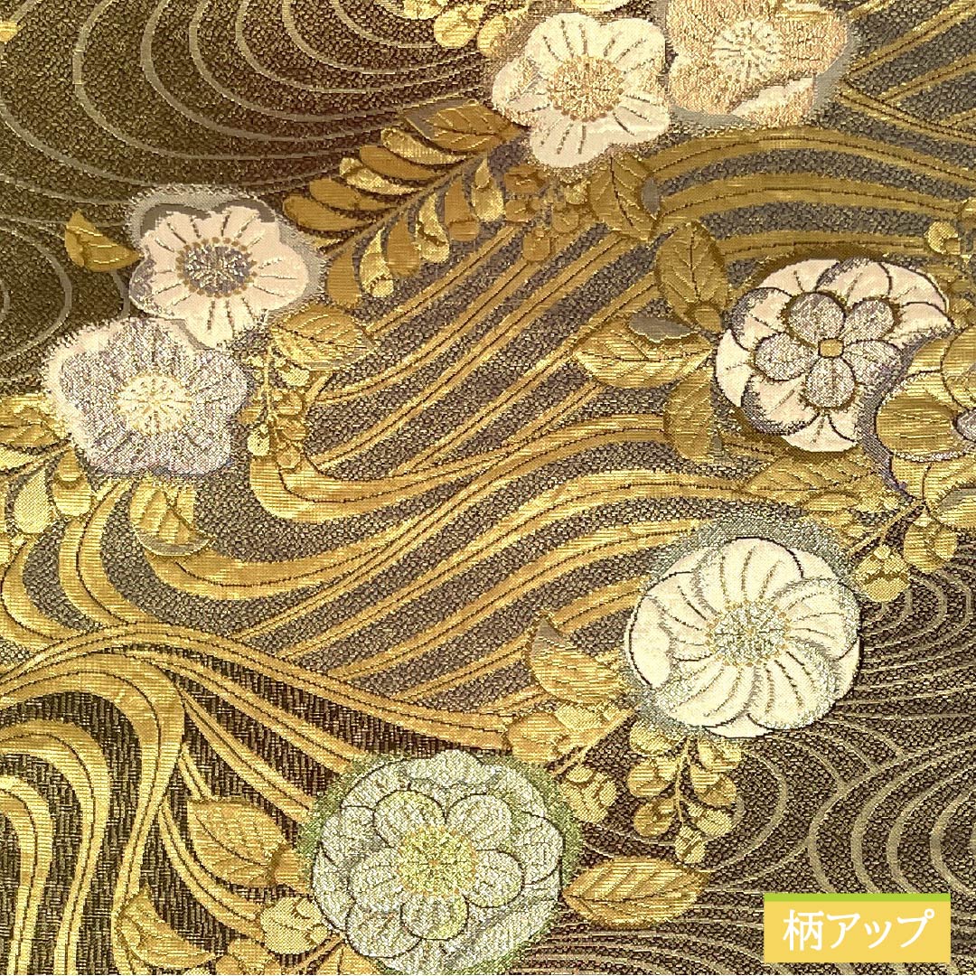 Fukuro Obi, Pure Silk, For Tomesode, Tsujigahana, Length 432cm, S Rank, Pointed Pattern, Formal, Gold, 1123013922321