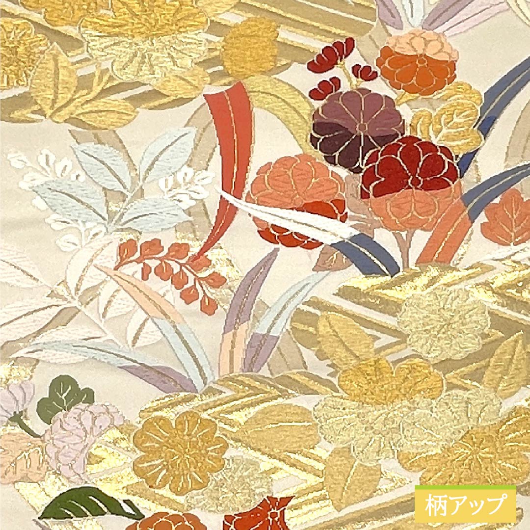 袋帯 正絹 Sランク 胡粉色（ごふんいろ） 唐織 留袖用 振袖用 古典柄 帯丈432cm 六通 フォーマル 白系 1123015642311