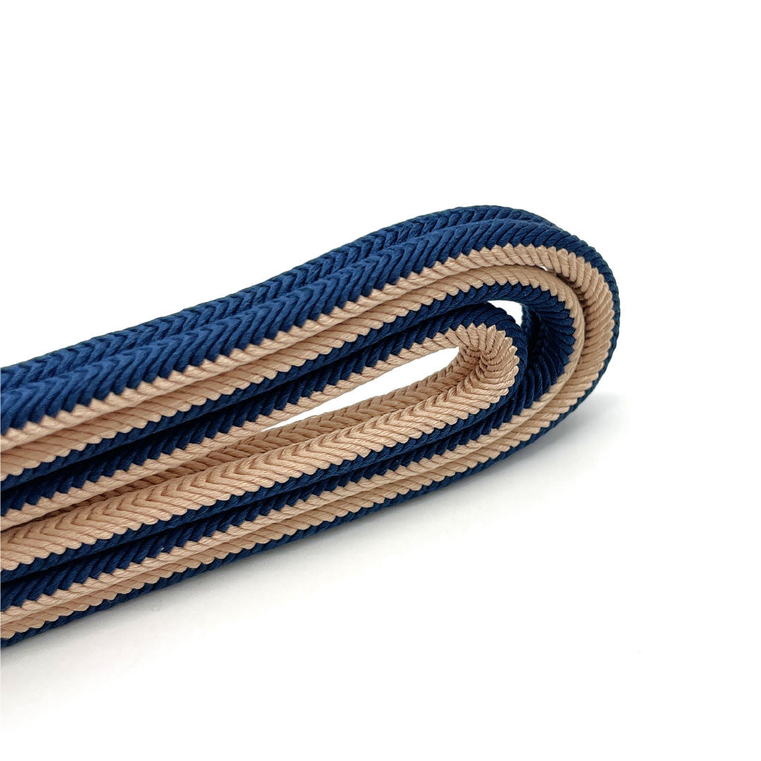 (新品)帯締め 正絹 NEWランク 印度藍色（いんどあいいろ） 薄香色（うすこういろ） 無地 撚り房 長さ約160cm 幅約1.1cm カジュアル 紺系 1135005221318