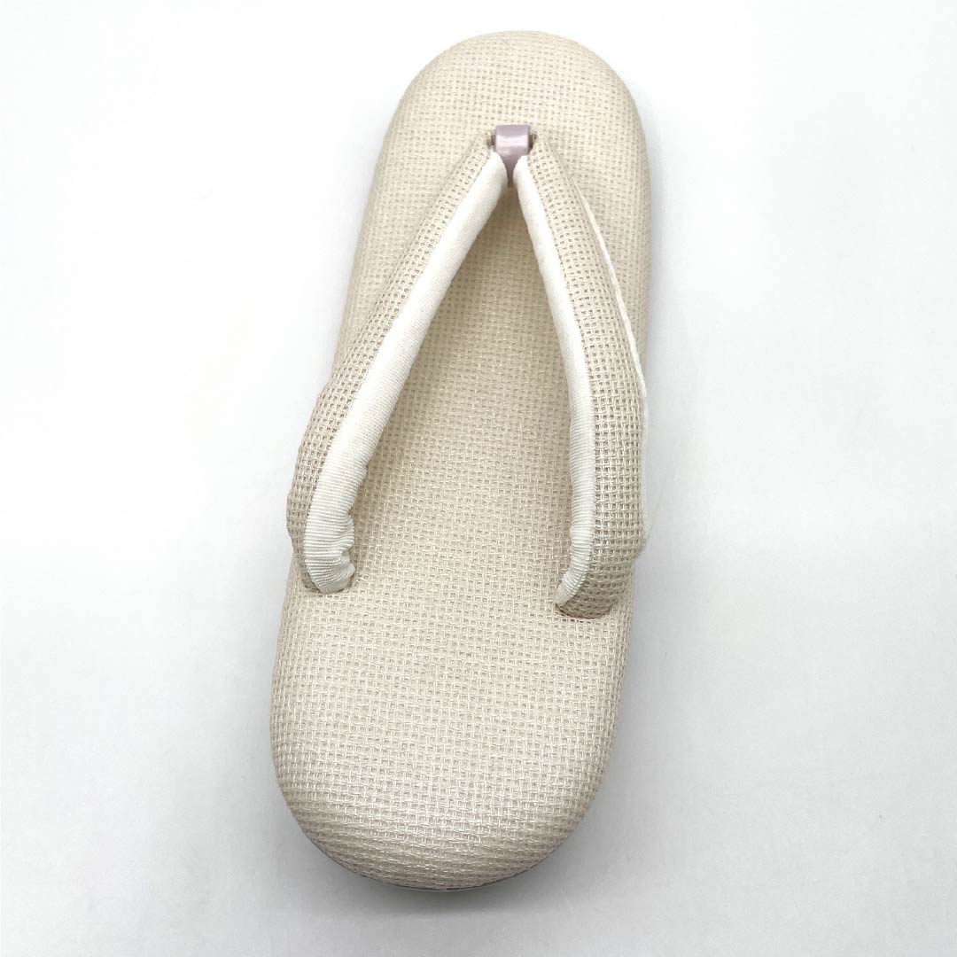 (Like New) Semi-Formal Hemp Zori Sandals with La-Sole, Low-Rebound Sole, White, 25.5cm Length, XL, Product Code: 1122001481511